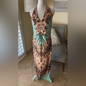 🌟💕 VENUS Animal Print Dress with Turqoise and Sand